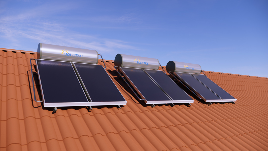 Flachplatten-Thermosiphon-Solarwarmwasserbereiter
